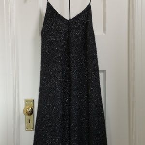 HALSTON HERITAGE METALLIC KNIT CAMI DRESS (NWT)